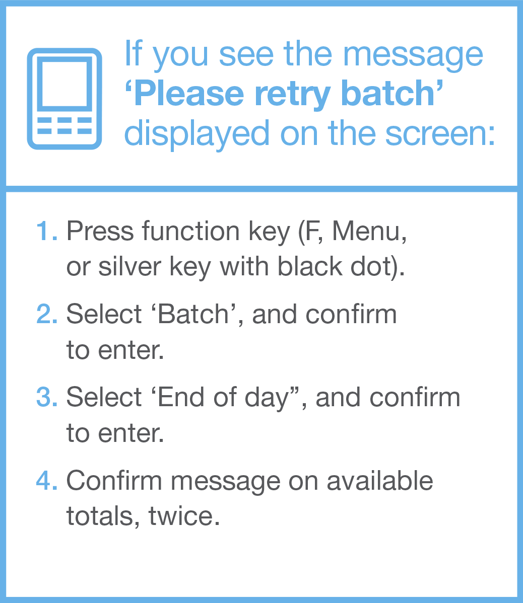 Please retry batch