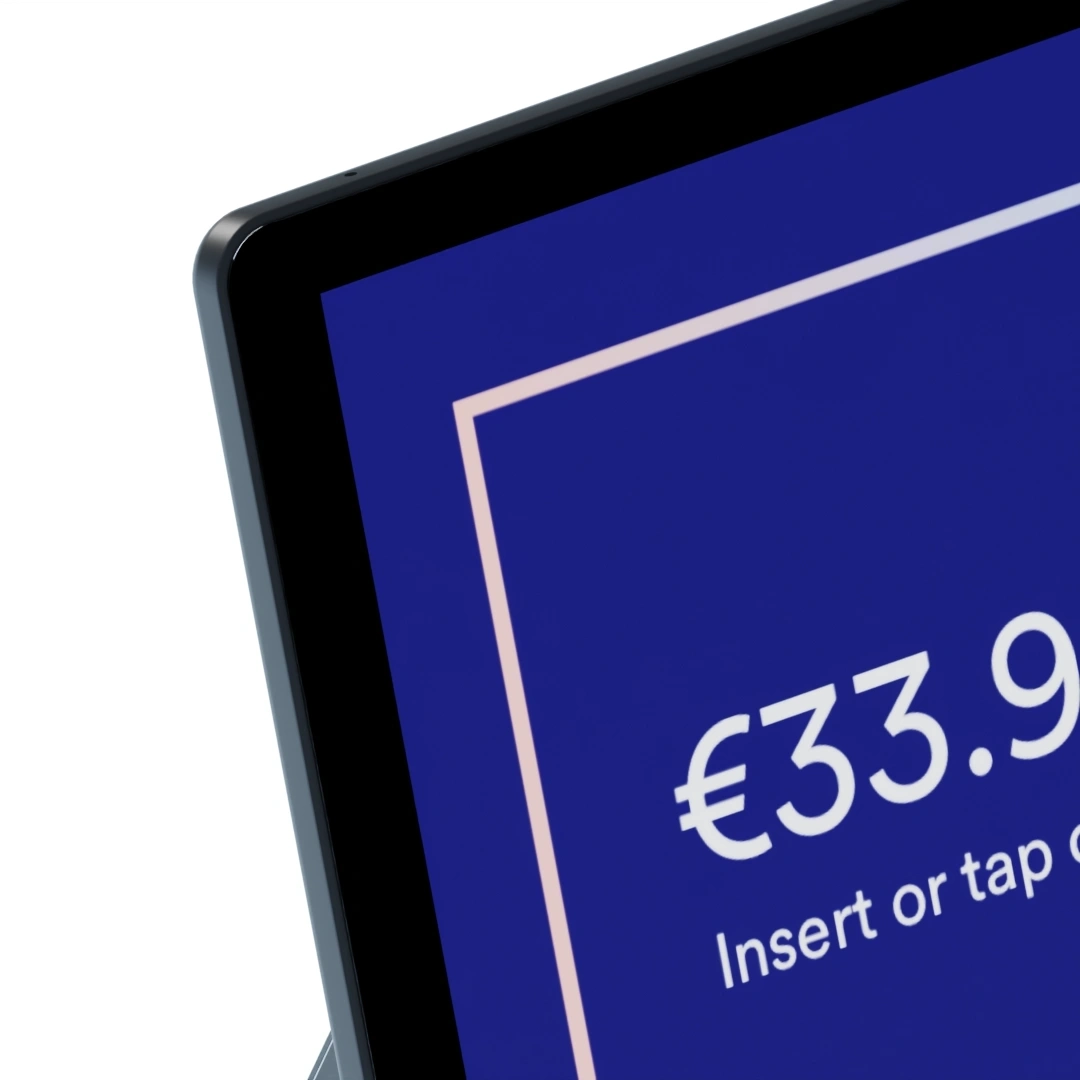 talech register close up of screen corner